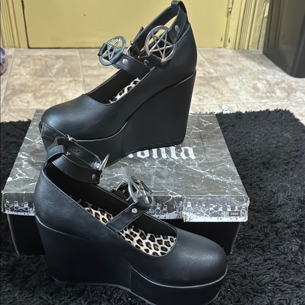 Demonia Black Platform Gothic Mary Janes